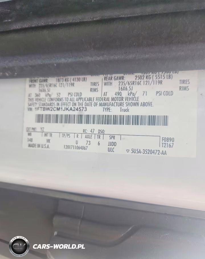 2018 Ford Transit T-350 VIN:1FTBW2CM1JKA24573 - 12