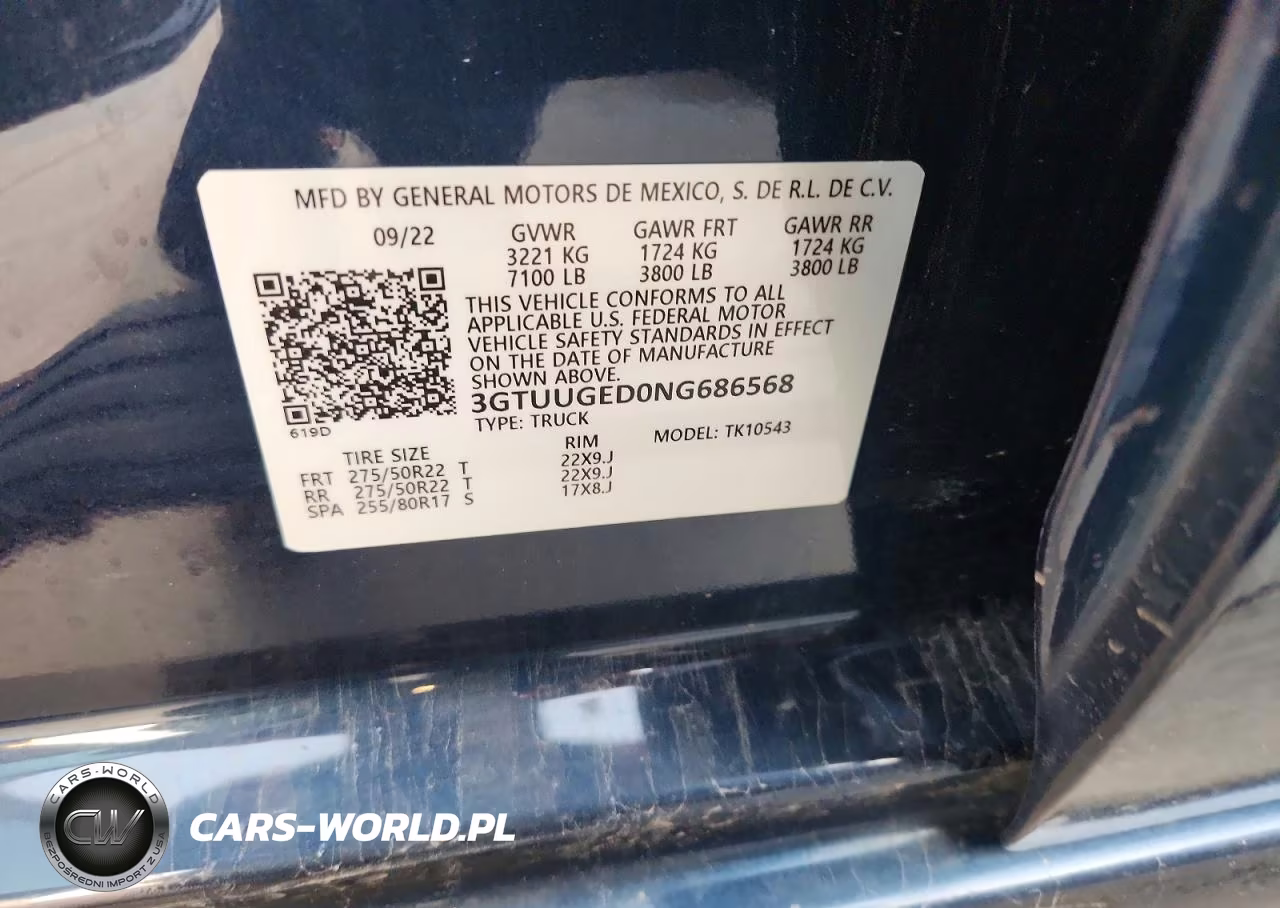 2022 GMC Sierra K1500 Denali VIN:3GTUUGED0NG686568 - 13