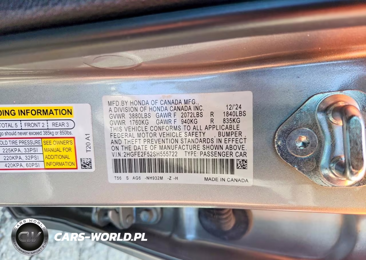 2025 Honda Civic Sport VIN:2HGFE2F52SH555722 - 12