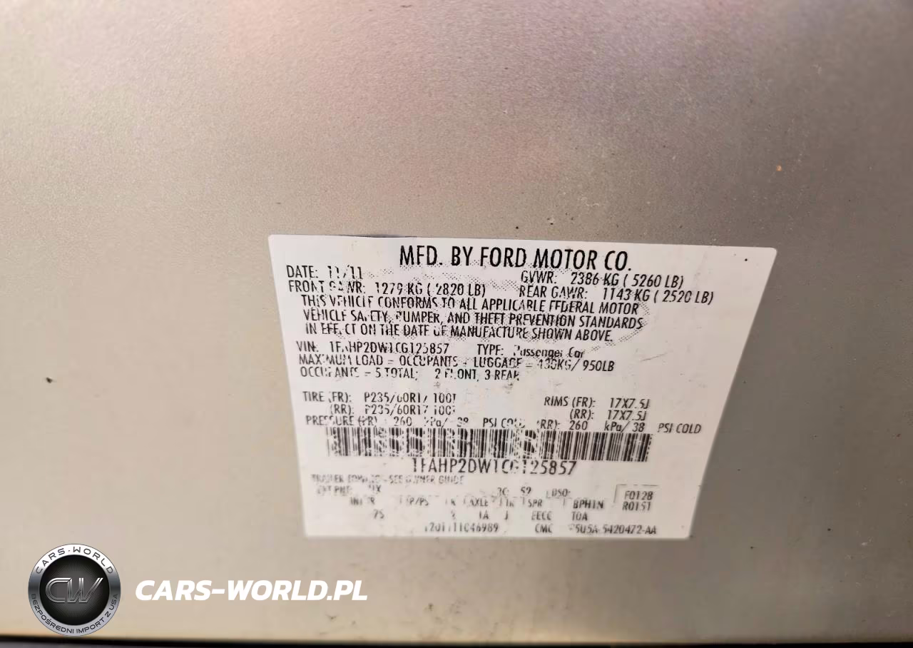2012 Ford Taurus Se VIN:1FAHP2DW1CG125857 - 12
