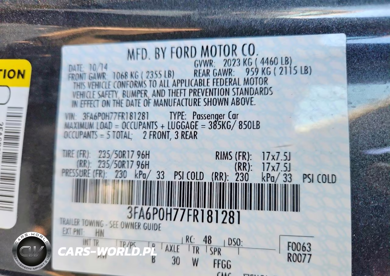 2015 Ford Fusion Se VIN:3FA6P0H77FR181281 - 13