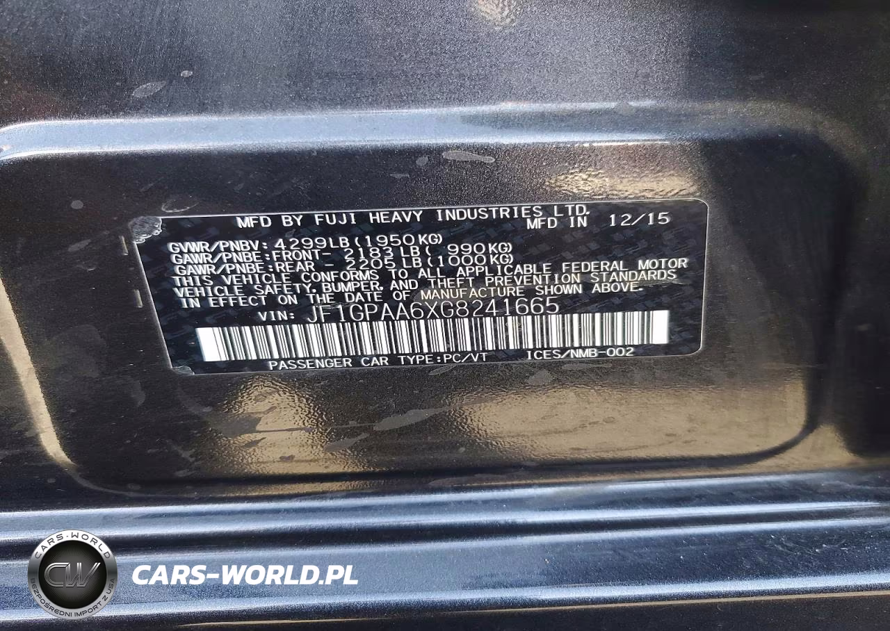 2016 Subaru Impreza VIN:JF1GPAA6XG8241665 - 12