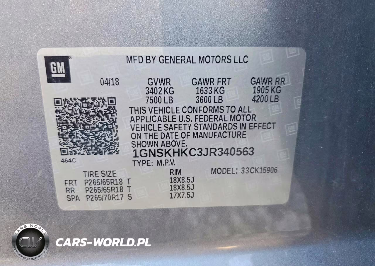2018 Chevrolet Suburban K1500 Lt VIN:1GNSKHKC3JR340563 - 14
