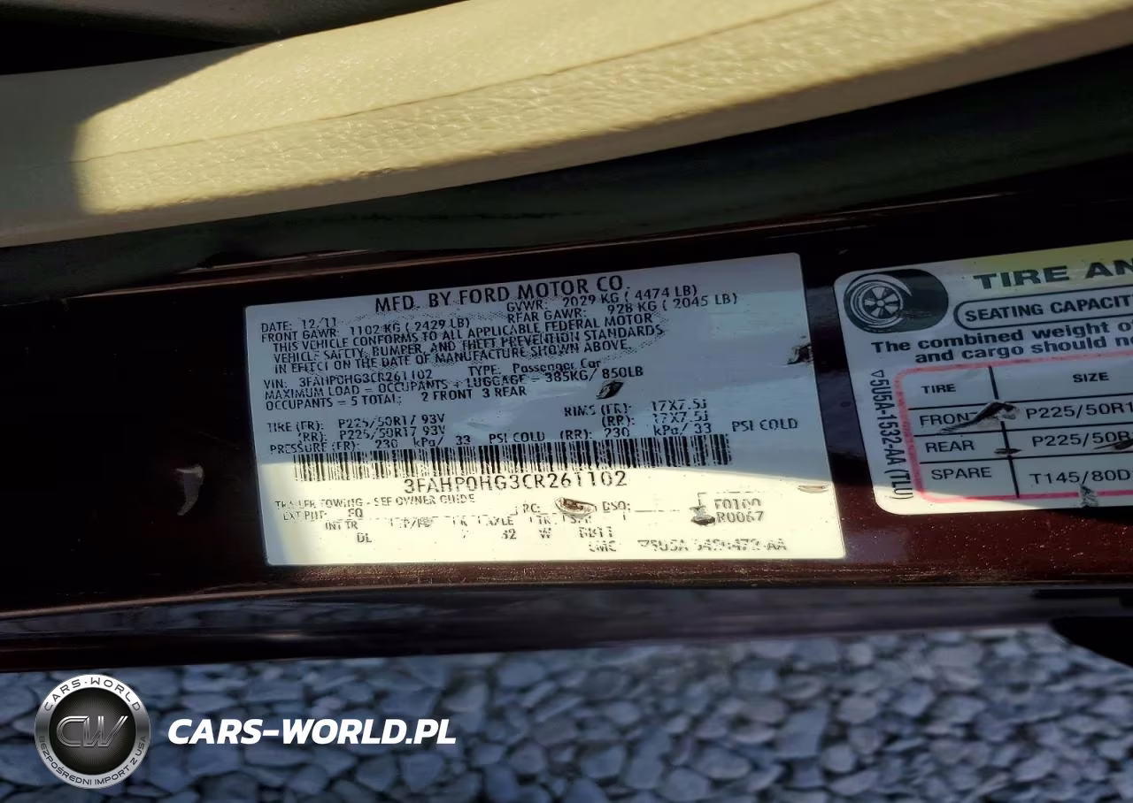 2012 Ford Fusion Se VIN:3FAHP0HG3CR261102 - 13