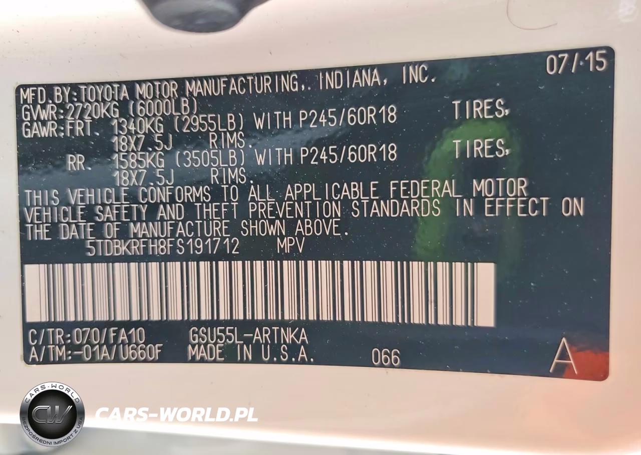 2015 Toyota Highlander Le Plus VIN:5TDBKRFH8FS191712 - 13