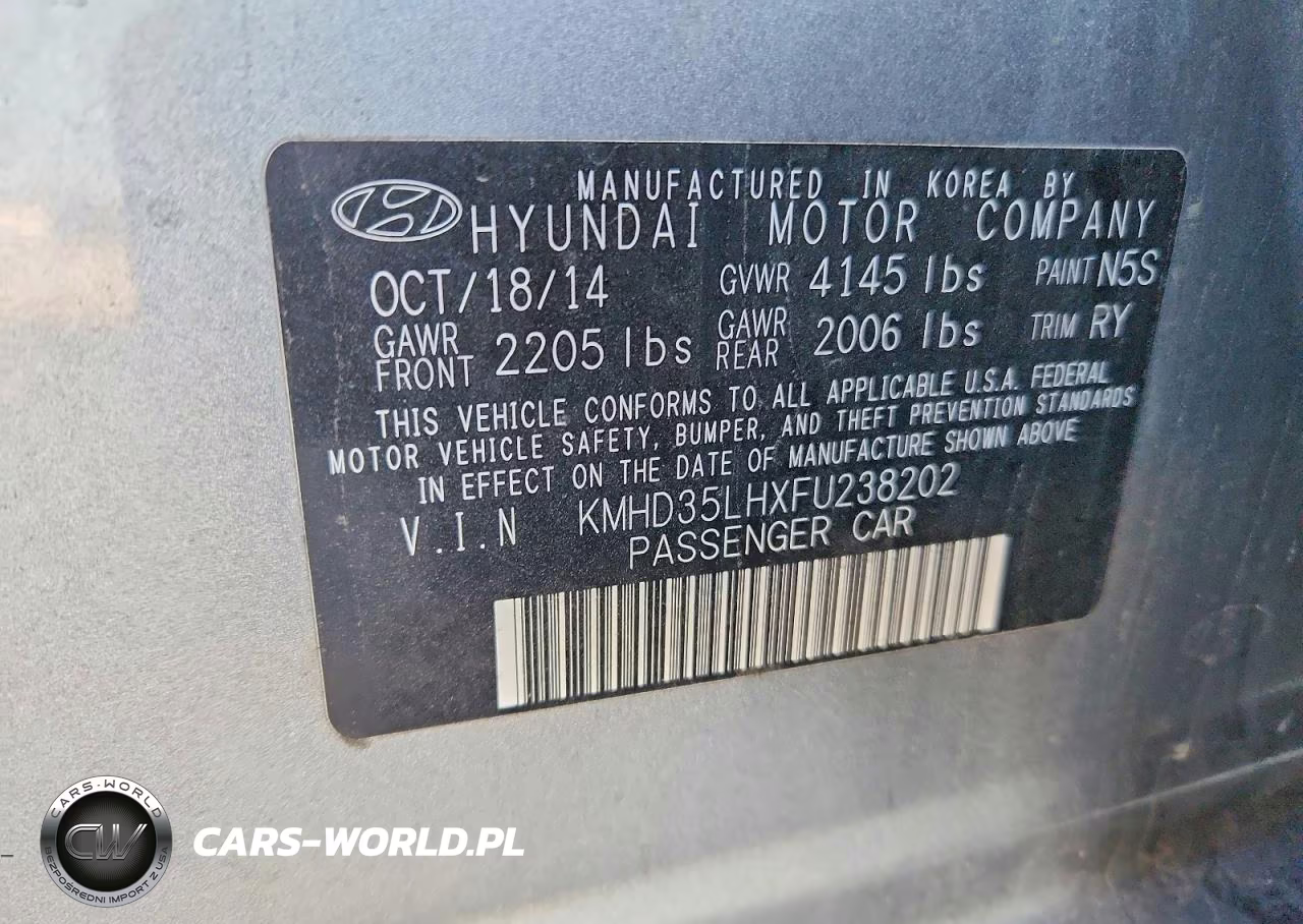 2015 Hyundai Elantra Gt Base VIN:KMHD35LHXFU238202 - 12