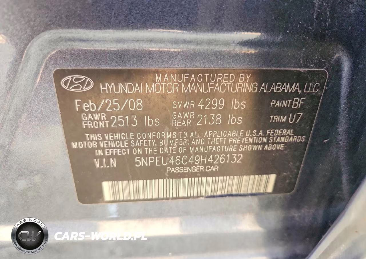 2009 Hyundai Sonata Limited VIN:5NPEU46C49H426132 - 13