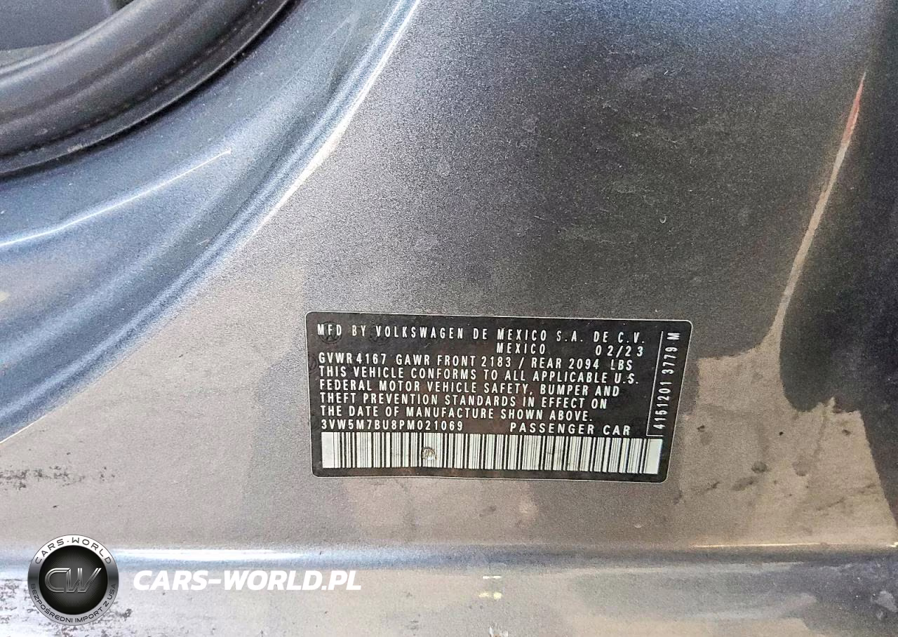 2023 Volkswagen Jetta S VIN:3VW5M7BU8PM021069 - 12