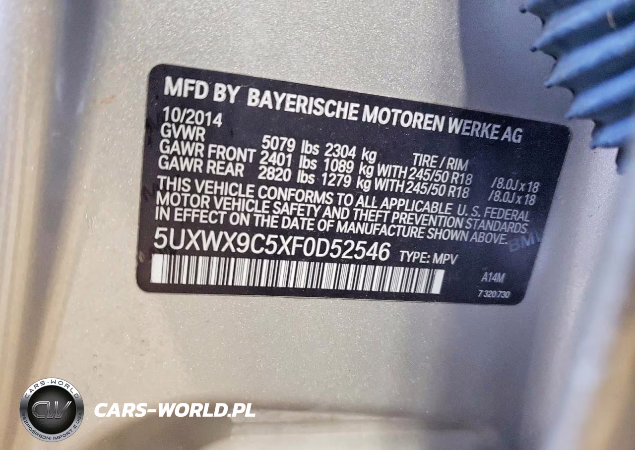 2015 BMW X3 xDrive28I VIN:5UXWX9C5XF0D52546 - 13