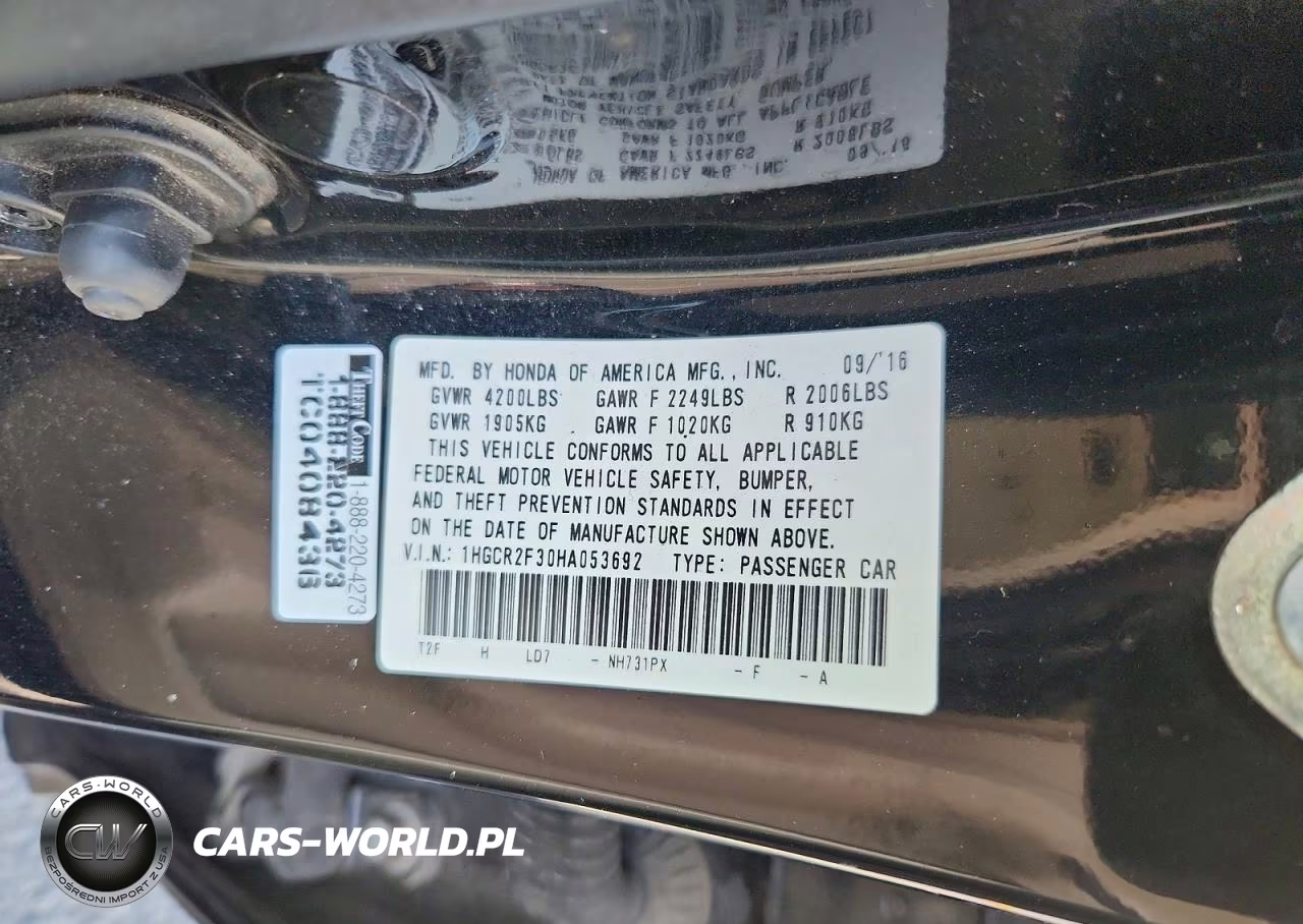2017 Honda Accord Lx VIN:1HGCR2F30HA053692 - 13