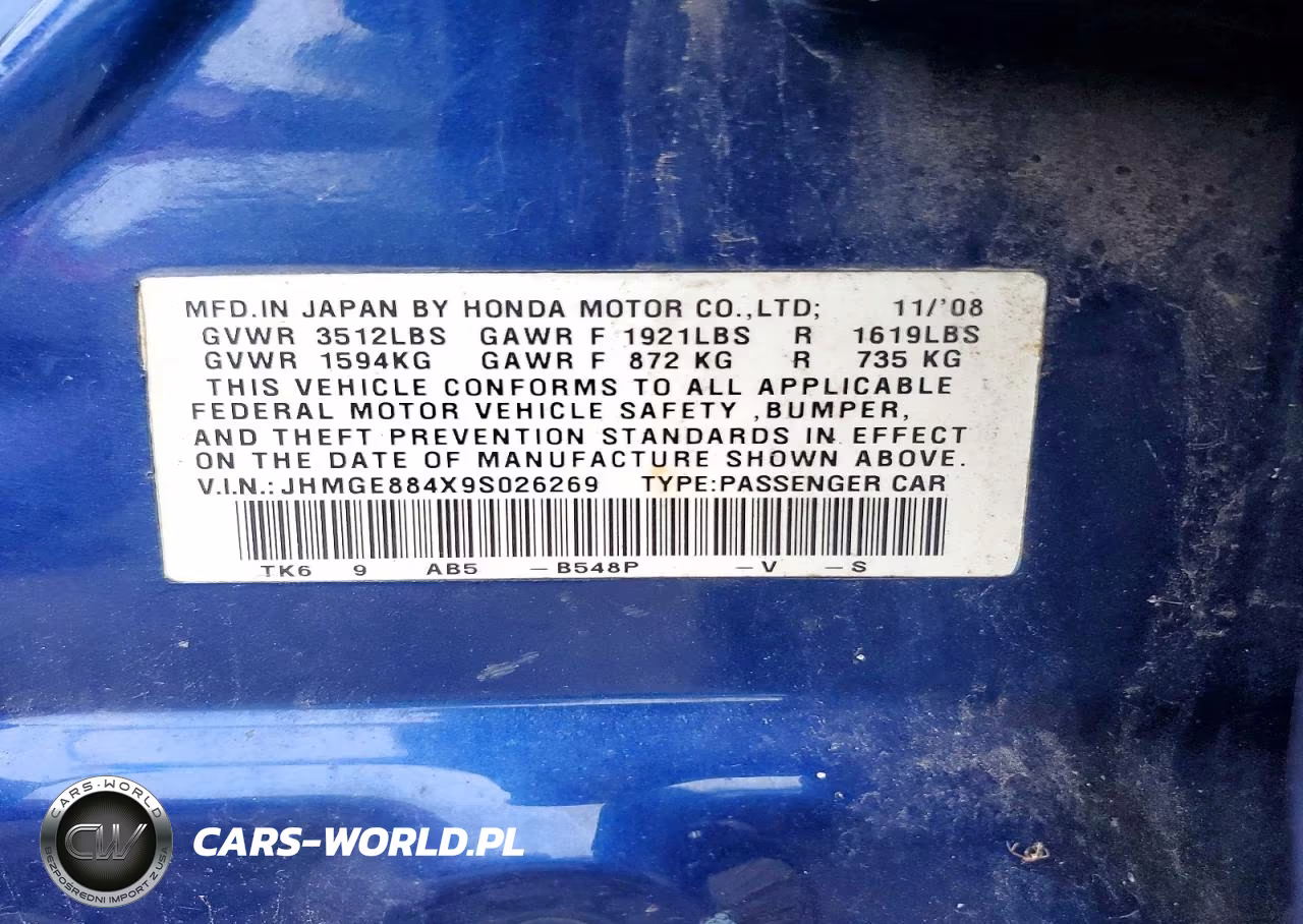 2009 Honda Fit Sport VIN:JHMGE884X9S026269 - 12