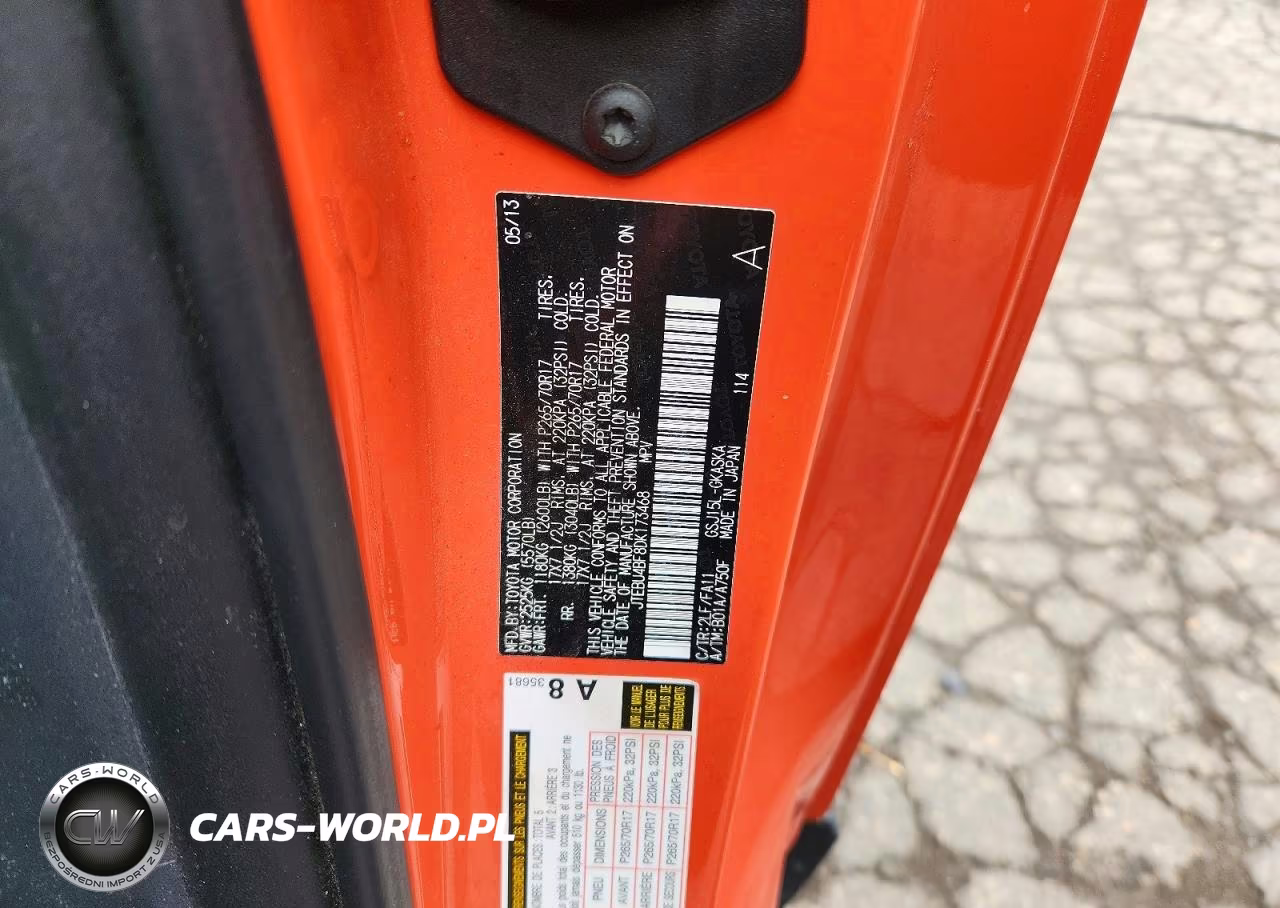2013 Toyota Fj Cruiser Base VIN:JTEBU4BF8DK173468 - 12