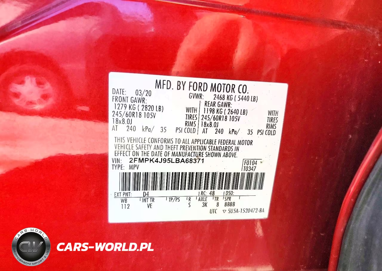 2020 Ford Edge Sel VIN:2FMPK4J95LBA68371 - 13