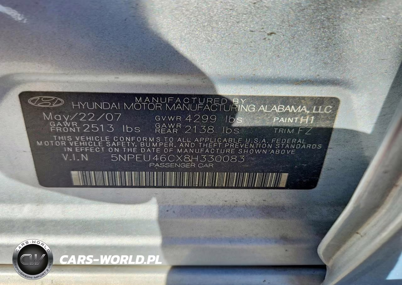 2008 Hyundai Sonata Se VIN:5NPEU46CX8H330083 - 12