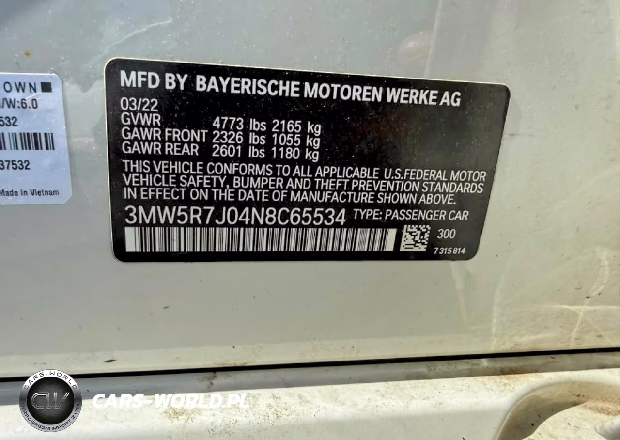 2022 BMW 330Xi VIN:3MW5R7J04N8C65534 - 11
