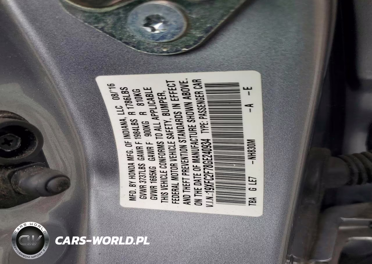 2016 Honda Civic Ex VIN:19XFC2F78GE240934 - 12