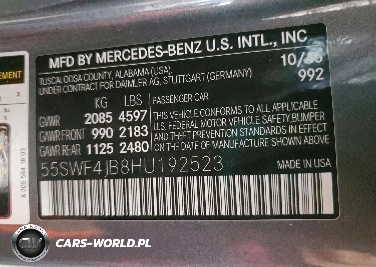 2017 Mercedes-Benz C 300 VIN:55SWF4JB8HU192523 - 12