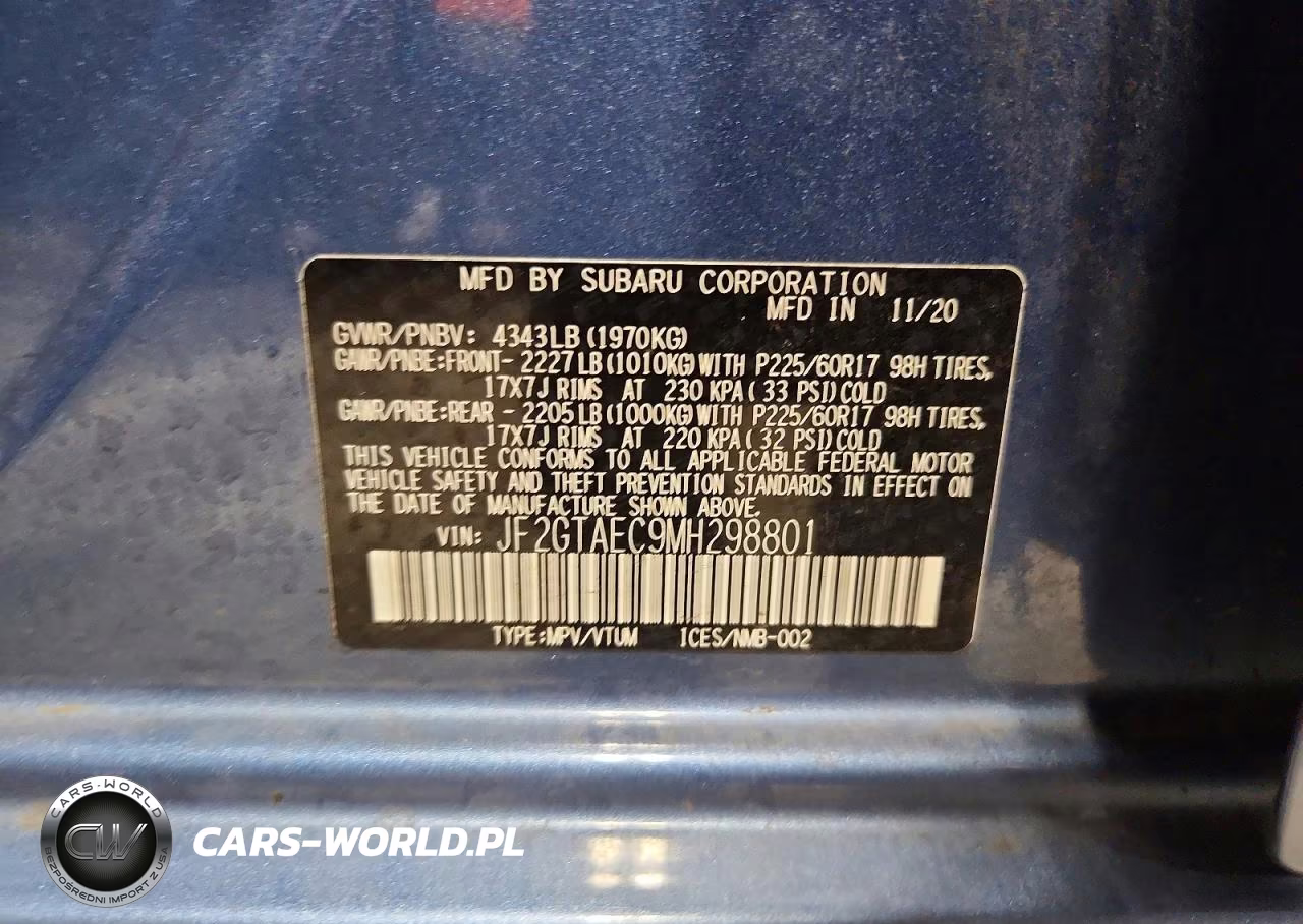 2021 Subaru Crosstrek Premium VIN:JF2GTAEC9MH298801 - 14