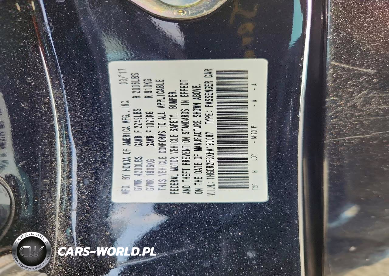 2017 Honda Accord Lx VIN:1HGCR2F3XHA190087 - 13