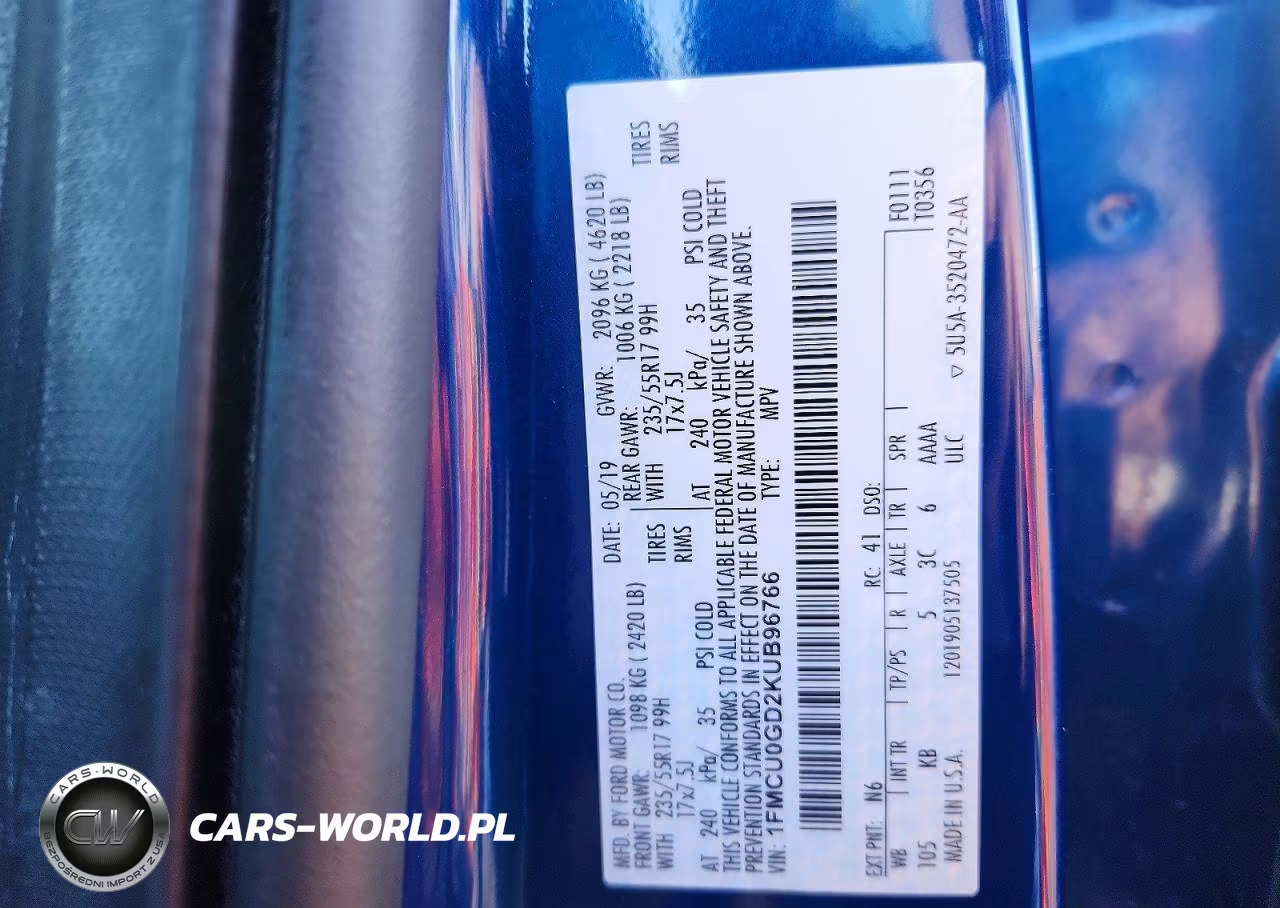 2019 Ford Escape Se VIN:1FMCU0GD2KUB96766 - 12