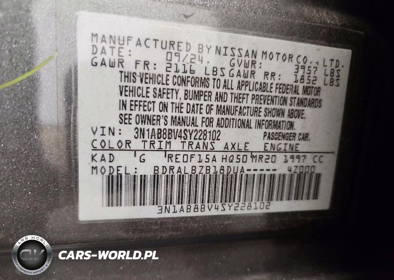 2025 Nissan Sentra S VIN:3N1AB8BV4SY228102 - 12