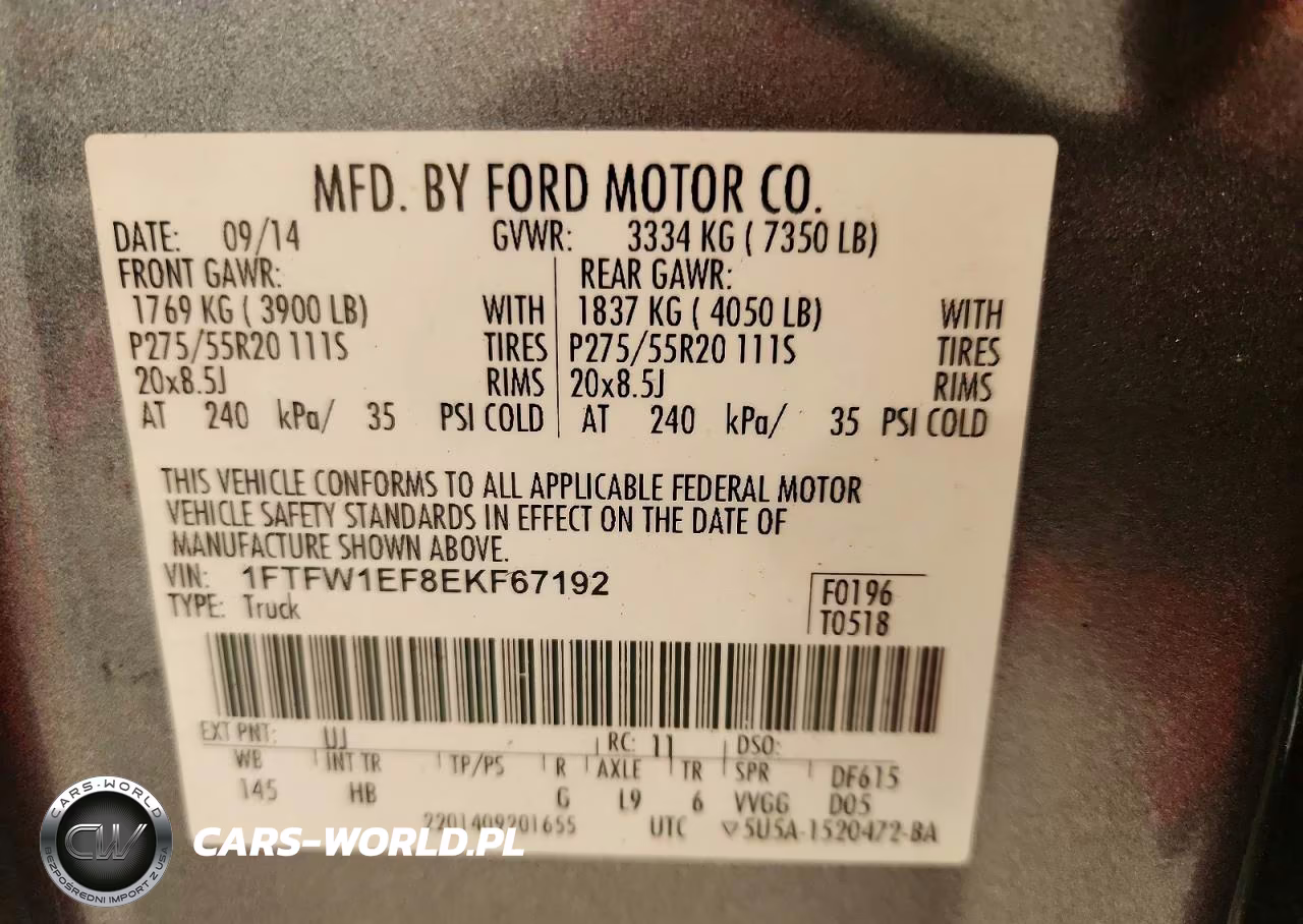 2014 Ford F150 Supercrew VIN:1FTFW1EF8EKF67192 - 12