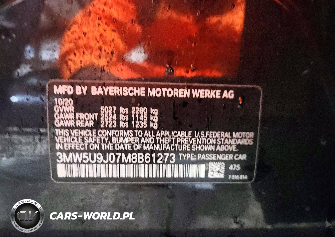 2021 BMW M340I VIN:3MW5U9J07M8B61273 - 12