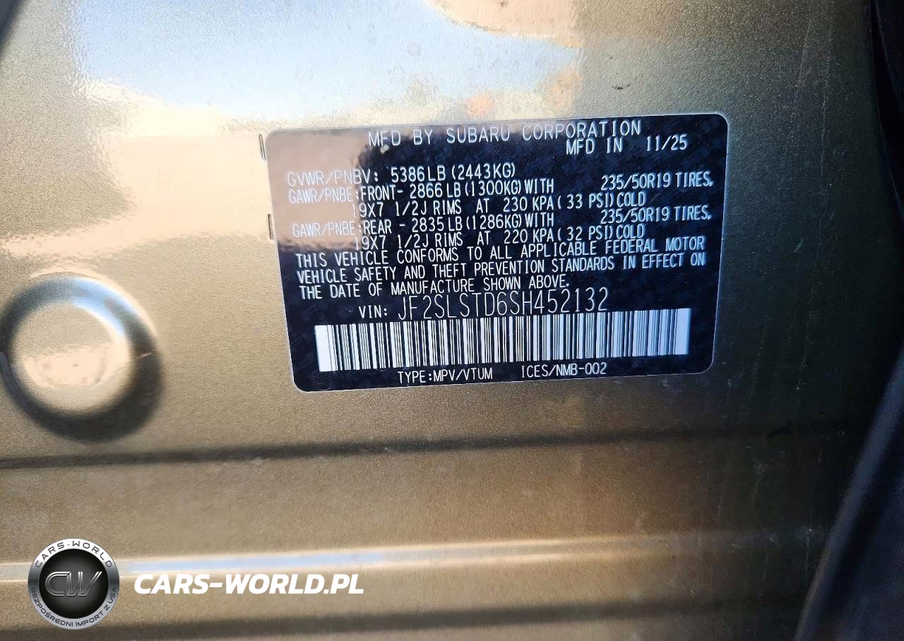 2025 Subaru Forester Touring VIN:JF2SLSTD6SH452132 - 13
