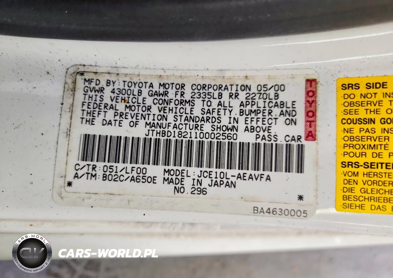 2001 Lexus Is 300 VIN:JTHBD182110002560 - 12