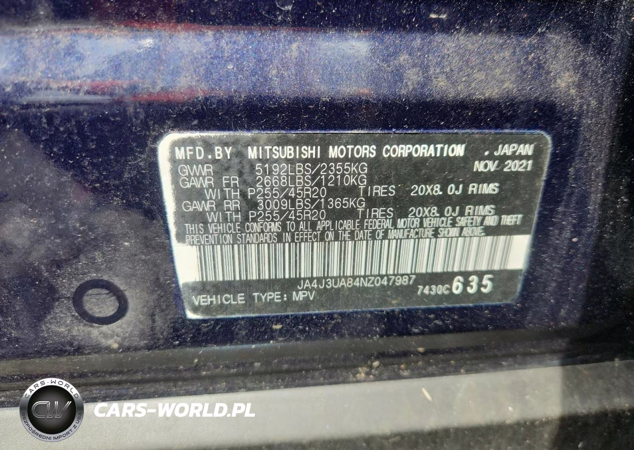2022 Mitsubishi Outlander Se VIN:JA4J3UA84NZ047987 - 13
