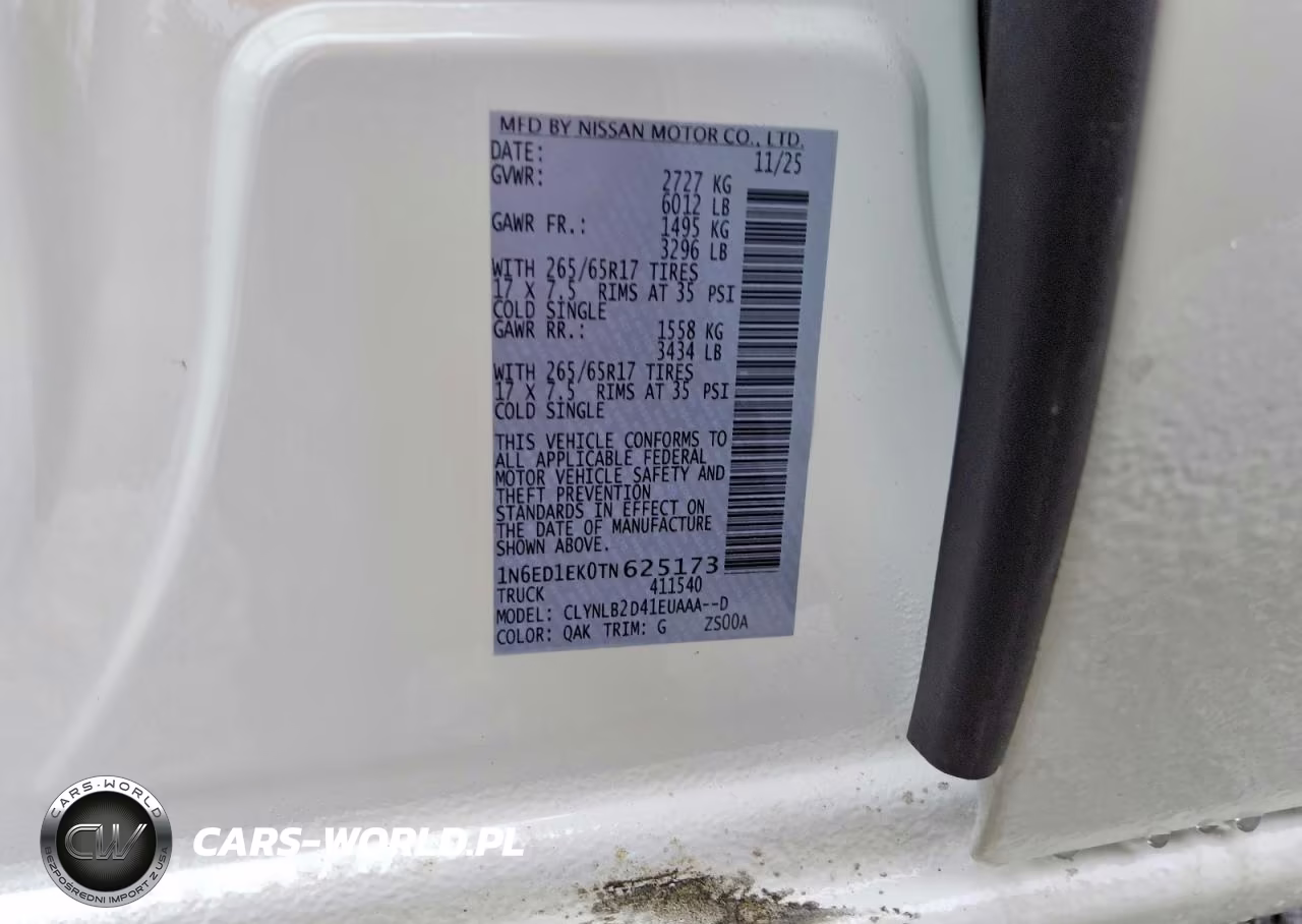 2026 Nissan Frontier Sv VIN:1N6ED1EK0TN625173 - 12