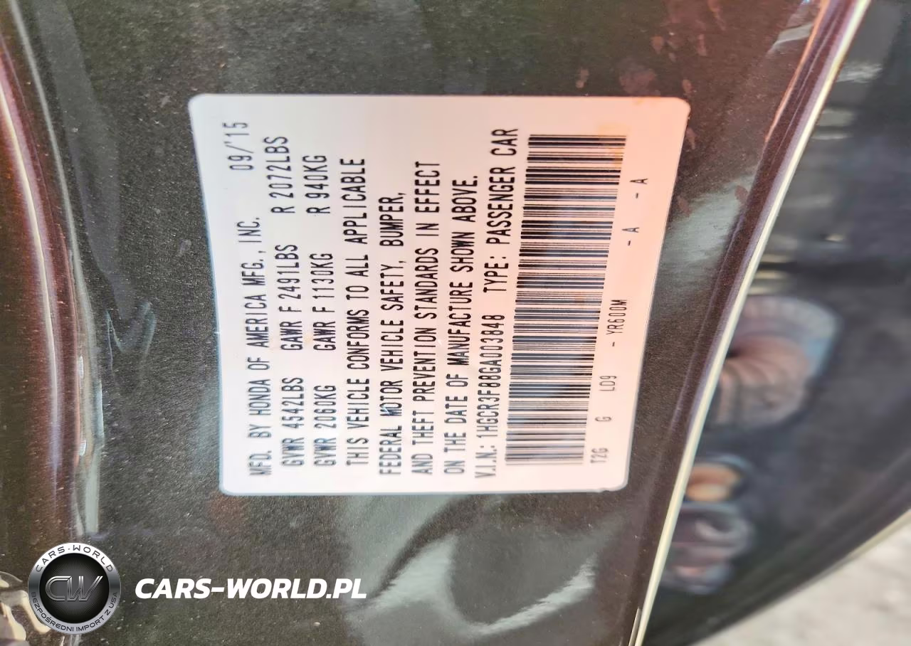 2016 Honda Accord Exl VIN:1HGCR3F88GA003848 - 12