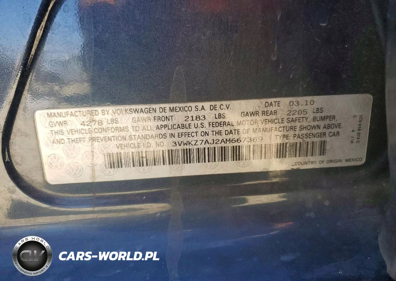 2010 Volkswagen Jetta S VIN:3VWKZ7AJ2AM667369 - 12