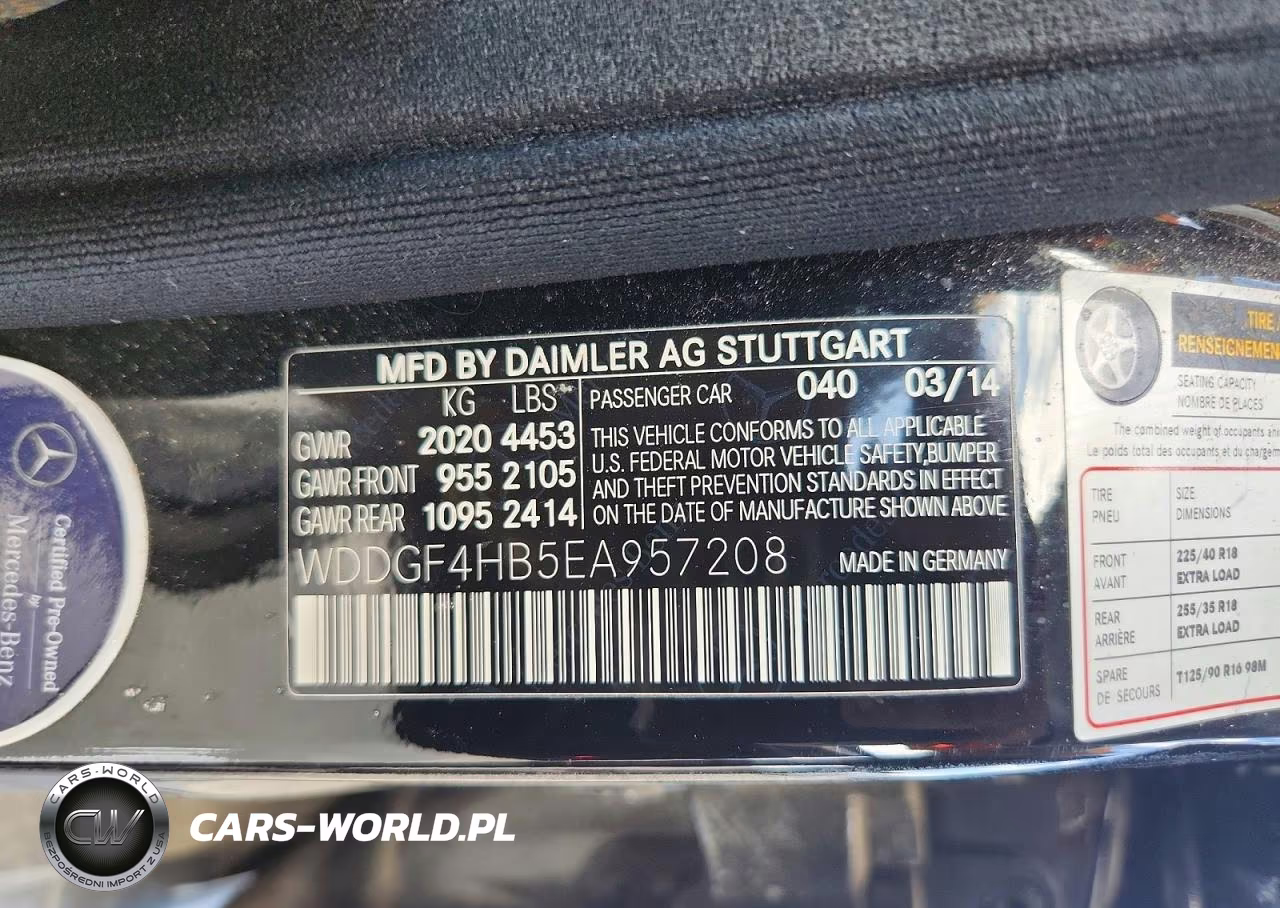 2014 Mercedes-Benz C 250 VIN:WDDGF4HB5EA957208 - 12