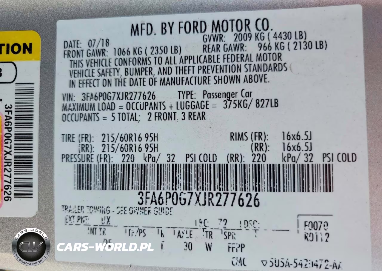 2018 Ford Fusion S VIN:3FA6P0G7XJR277626 - 12