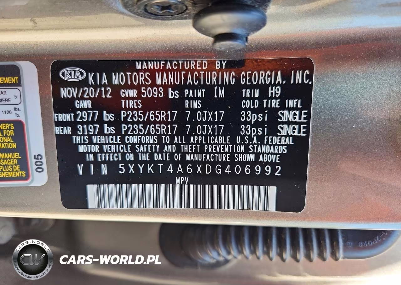 2013 Kia Sorento Lx VIN:5XYKT4A6XDG406992 - 13