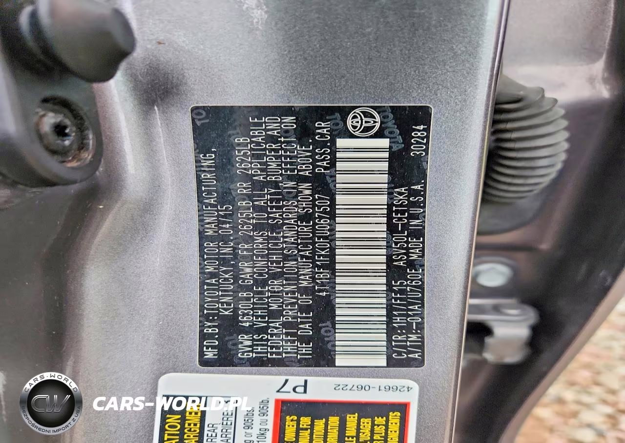 2015 Toyota Camry Se VIN:4T1BF1FK0FU067507 - 12