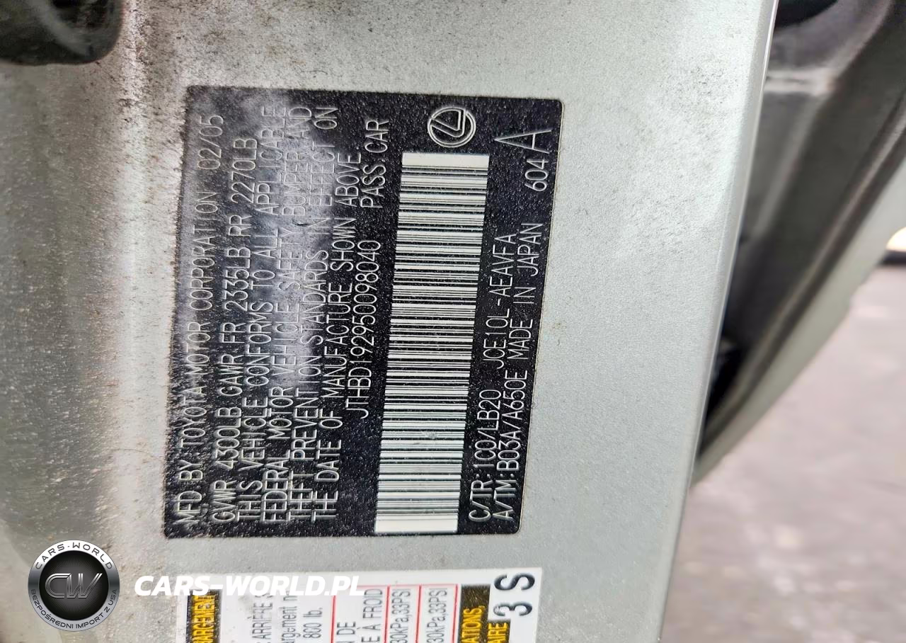 2005 Lexus Is 300 Base VIN:JTHBD192950098040 - 12