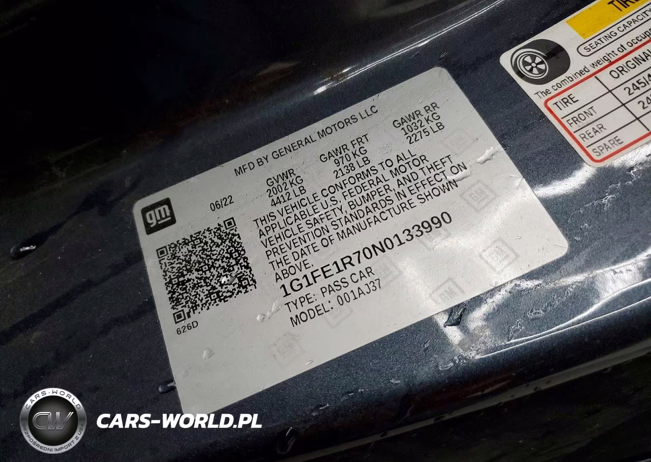 2022 Chevrolet Camaro Lt1 VIN:1G1FE1R70N0133990 - 12