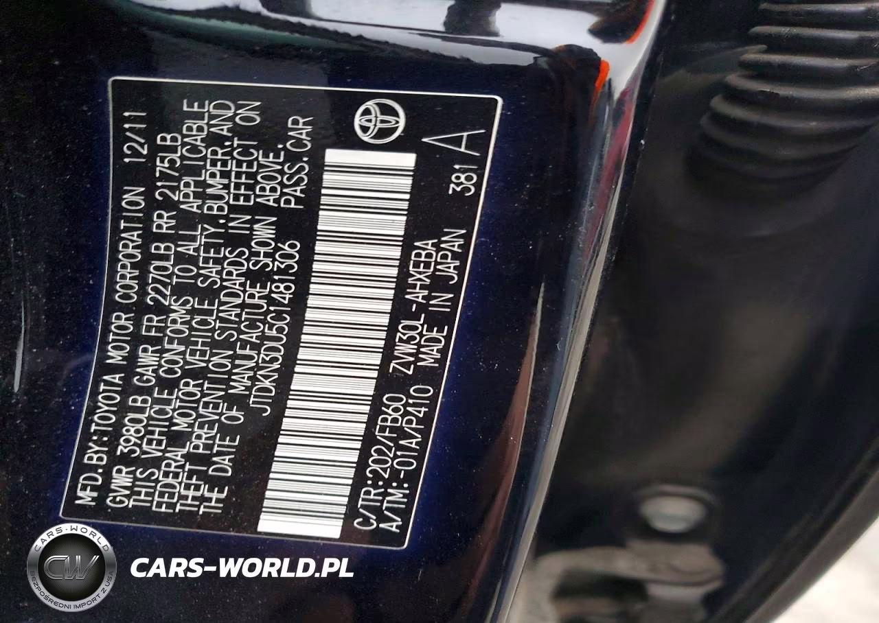 2012 Toyota Prius Two VIN:JTDKN3DU5C1481306 - 12