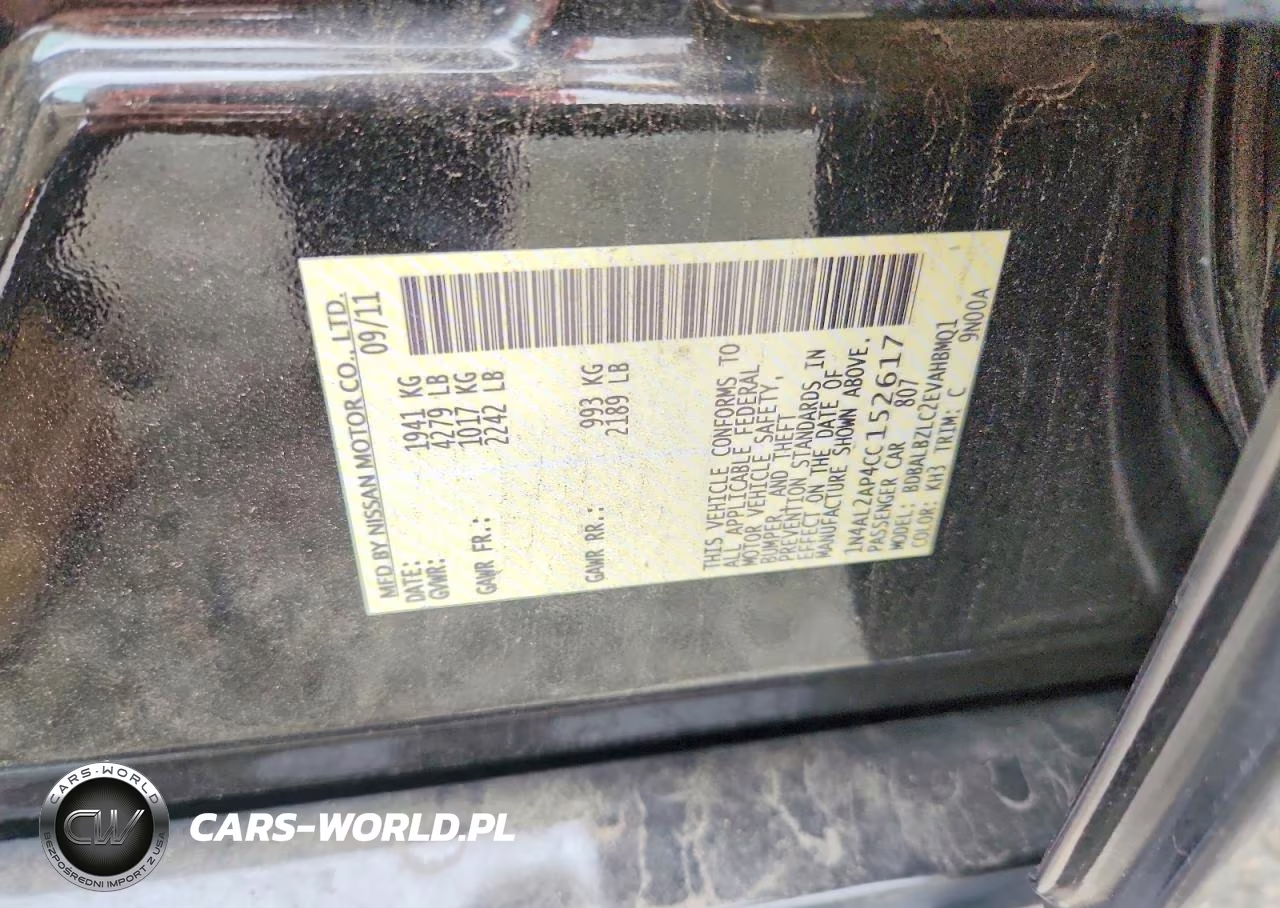 2012 Nissan Altima 2.5 VIN:1N4AL2AP4CC152617 - 12