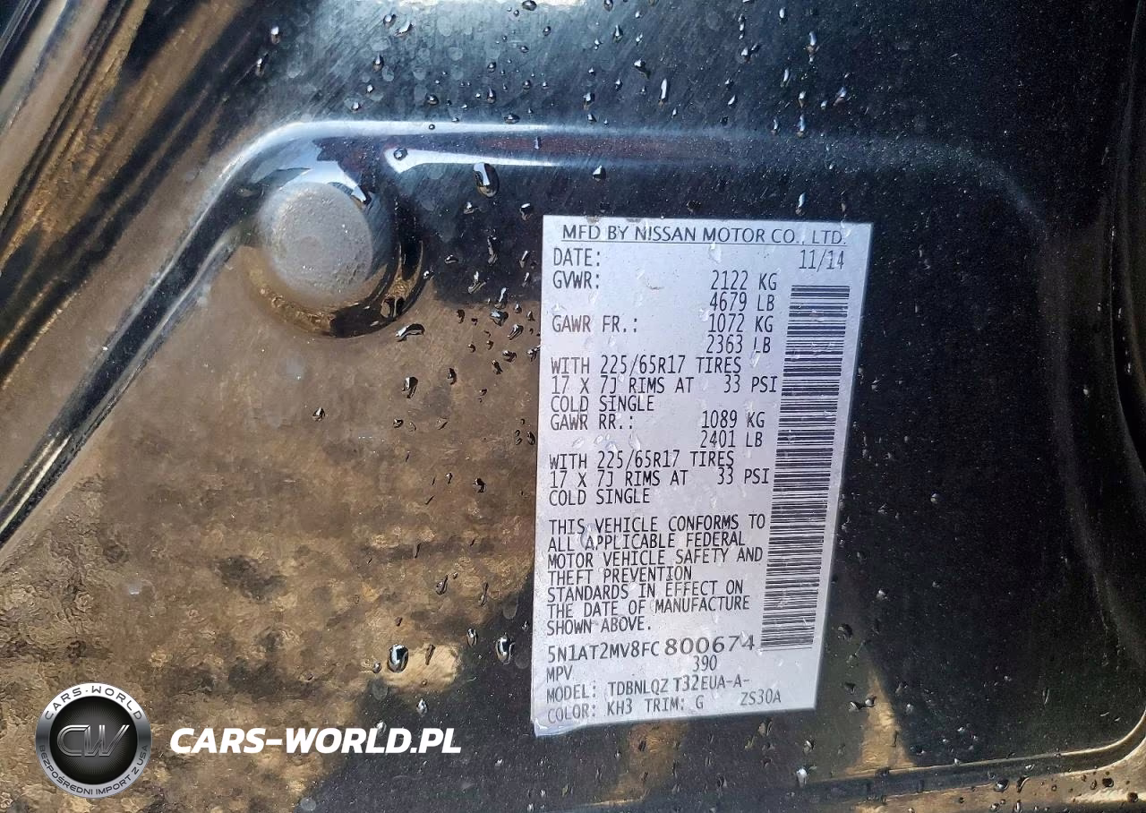 2015 Nissan Rogue S VIN:5N1AT2MV8FC800674 - 13