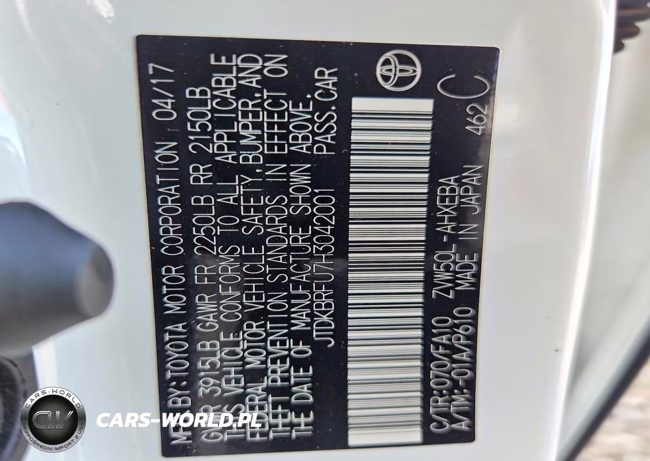 2017 Toyota Prius Two VIN:JTDKBRFU7H3042001 - 12