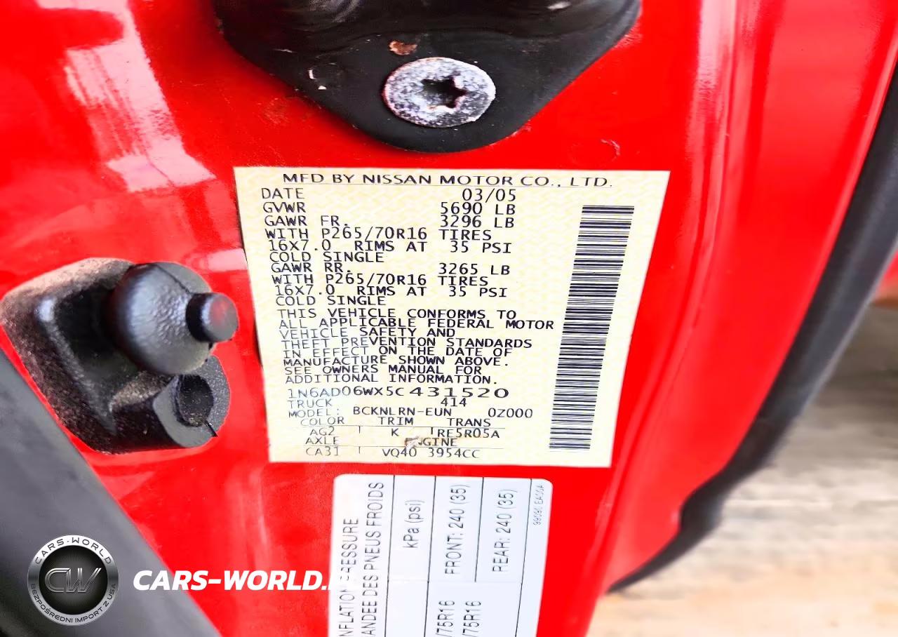 2005 Nissan Frontier Se VIN:1N6AD06WX5C431520 - 12