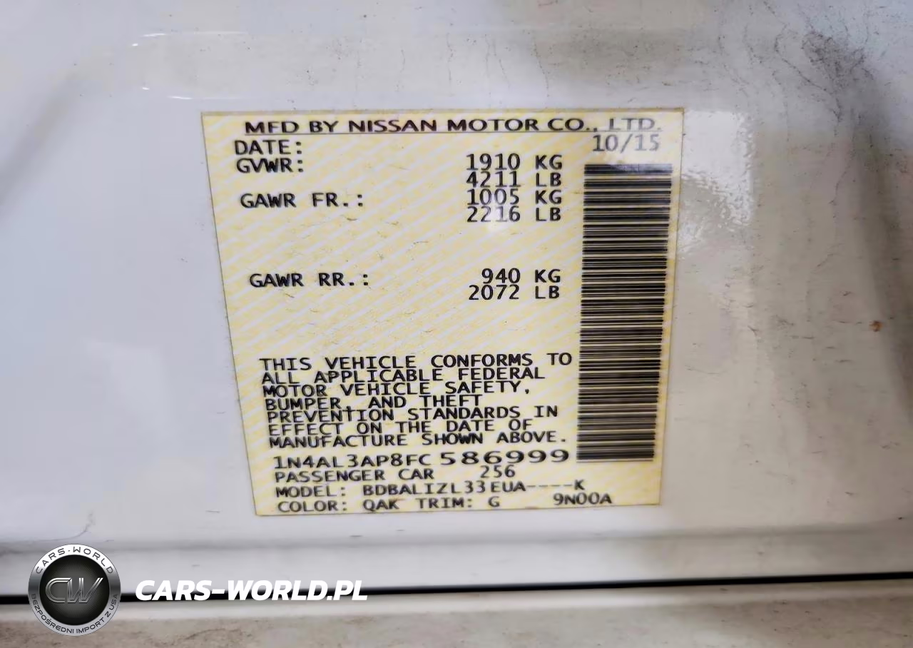 2015 Nissan Altima 2.5 Sv VIN:1N4AL3AP8FC586999 - 13