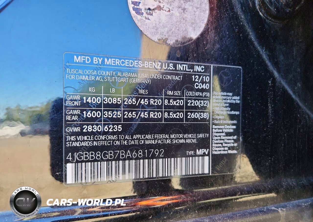 2011 Mercedes-Benz Ml 350 4Matic VIN:4JGBB8GB7BA681792 - 13