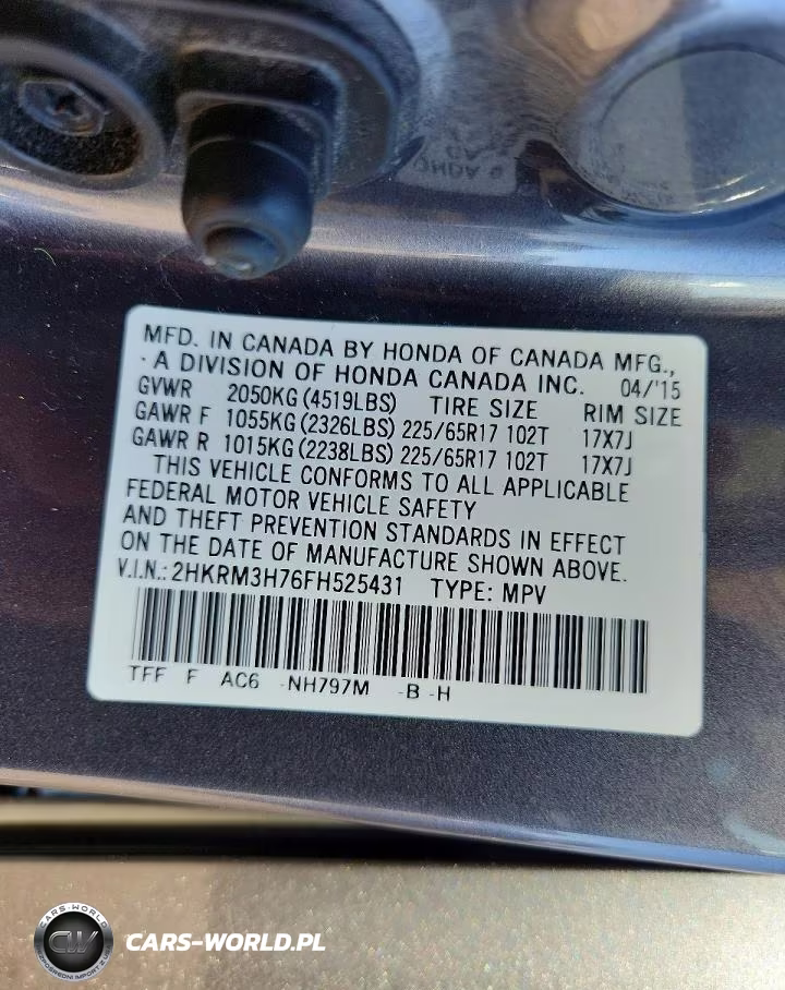 2015 Honda Cr-V Exl VIN:2HKRM3H76FH525431 - 13