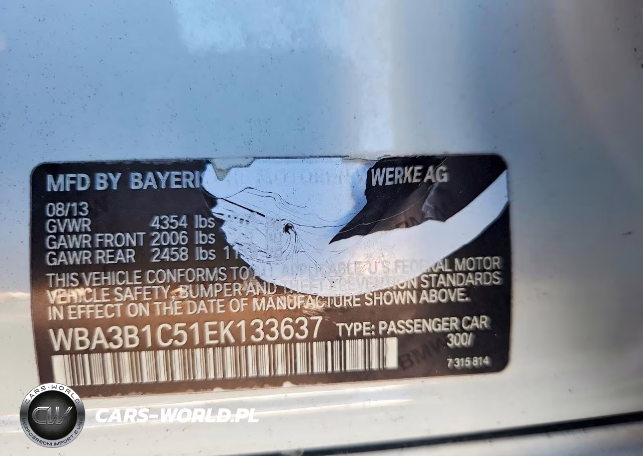 2014 BMW 320 I VIN:WBA3B1C51EK133637 - 12