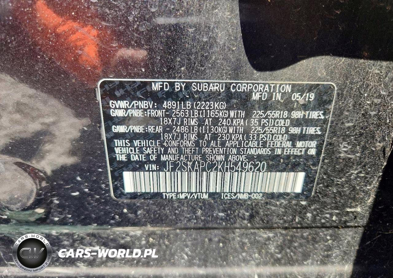2019 Subaru Forester Sport VIN:JF2SKAPC2KH549620 - 14