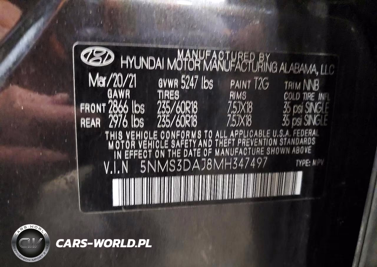 2021 Hyundai Santa Fe Sel VIN:5NMS3DAJ8MH347497 - 13